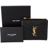 Saint Laurent Grain de Poudre Matelassé Compact Zip Around Wallet