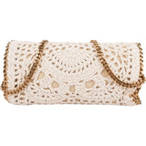 Stella McCartney Crochet Falabella Fold Over Clutch Crossbody Bag