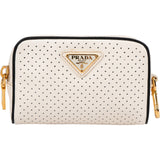Prada Perforated Saffiano Leather Mini Pouch