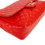 [🔄️B06 / F14] Chanel Patent Leather Medium Double Flap Crossbody Bag - vintageandkickz