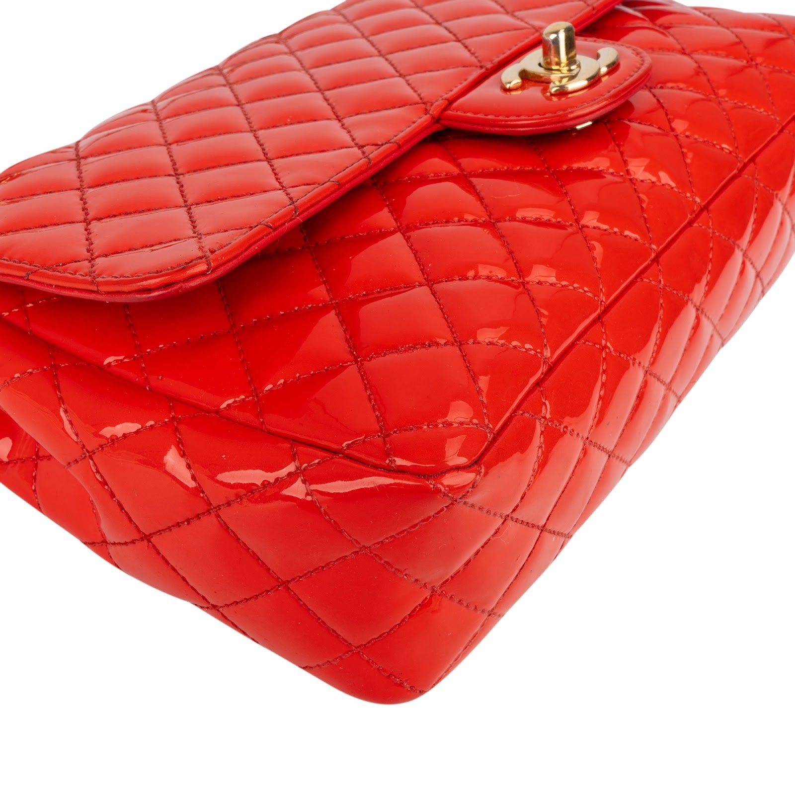 [🔄️B06 / F14] Chanel Patent Leather Medium Double Flap Crossbody Bag - vintageandkickz