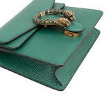 Gucci Grained Green Leather Dionysus Crystal Small Crossbody Bag