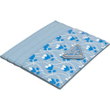 Prada Saffiano Leather Floral Print Card Holder
