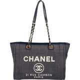 Chanel Denim Deauville Tote Shoulder Bag - vintageandkickz