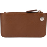 Prada Brown Saffiano Leather Triangle Key Case Wallet