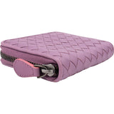 Bottega Veneta Purple Intrecciato Leather Small Zip Around Wallet