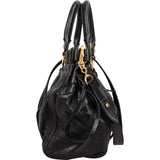 Miu Miu Black Vitello Lux Leather Satchel Handbag