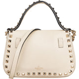 Valentino Garavani Leather Grained Calfskin Rockstud Small Top Handle Handbag