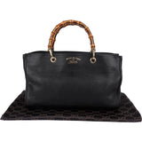 Gucci Pebbled Leather Bamboo Handbag