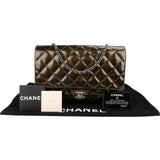 Chanel Quilted Patent Leather Palladium Single Flap Shoulder Bag