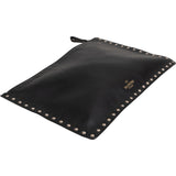 Valentino Black Leather Rockstud Clutch