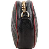 Gucci Quilted Leather Bicolor GG Marmont Round Crossbody Bag