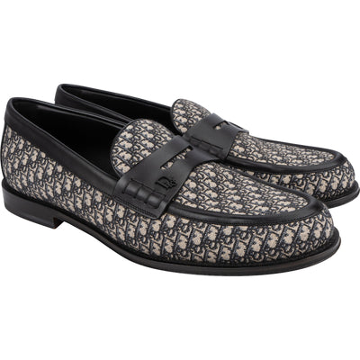 Dior Oblique Jacquard Monogram Leather Explorer Loafers (45)