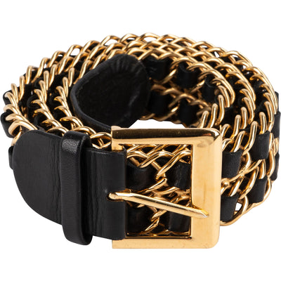 Chanel Woven Leather Chain Belt