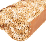 Miu Miu Woven Raffia Bauletto Coffer Handbag