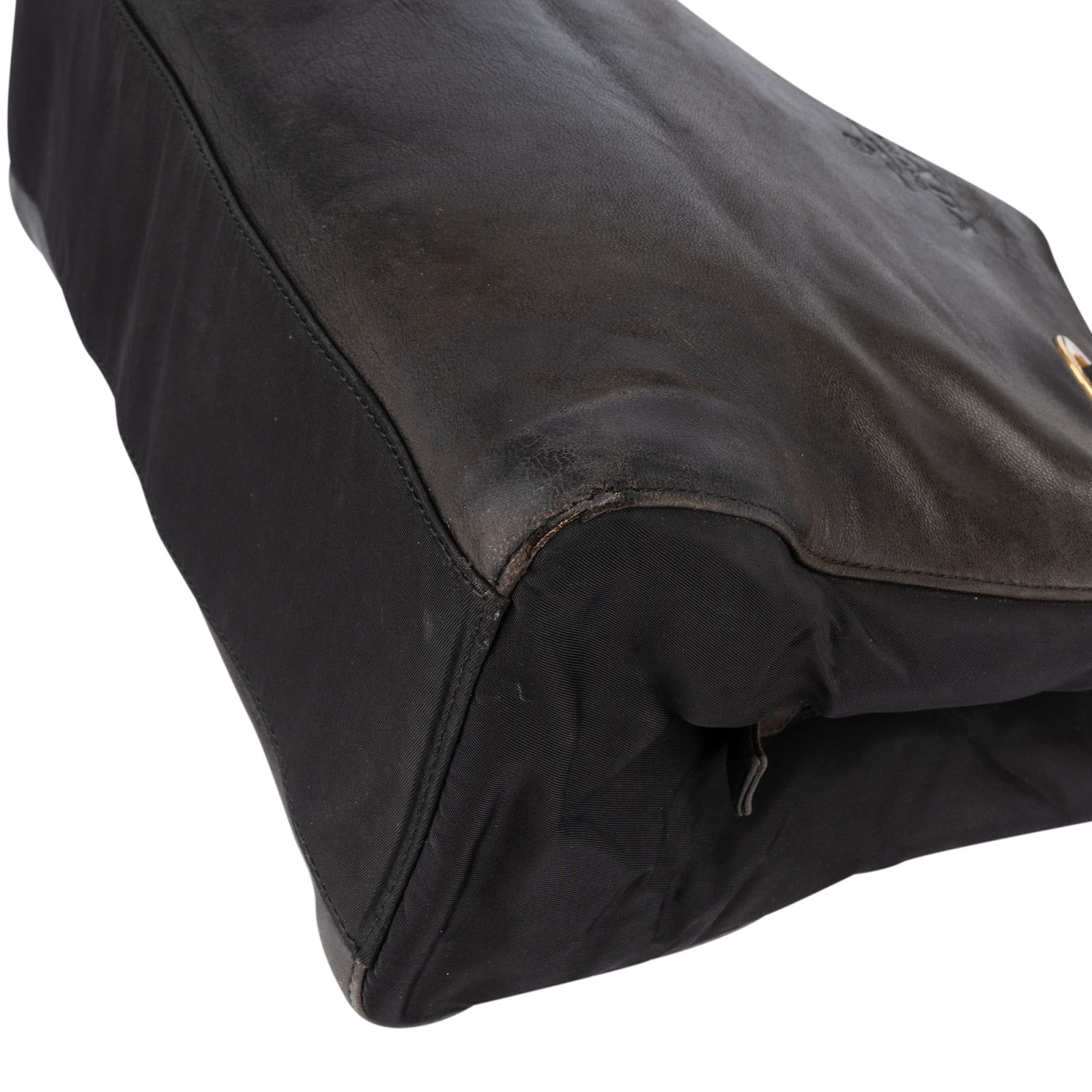 Prada Nylon and Leather Chain Tote Shoulder Bag - vintageandkickz
