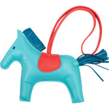 Hermès Lagoon Rose Jaipur Tricolor Leather Rodeo MM Pendant