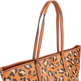 MCM Monogram Leopard Visetos Canvas Leather Liz Tote Shoulder Bag