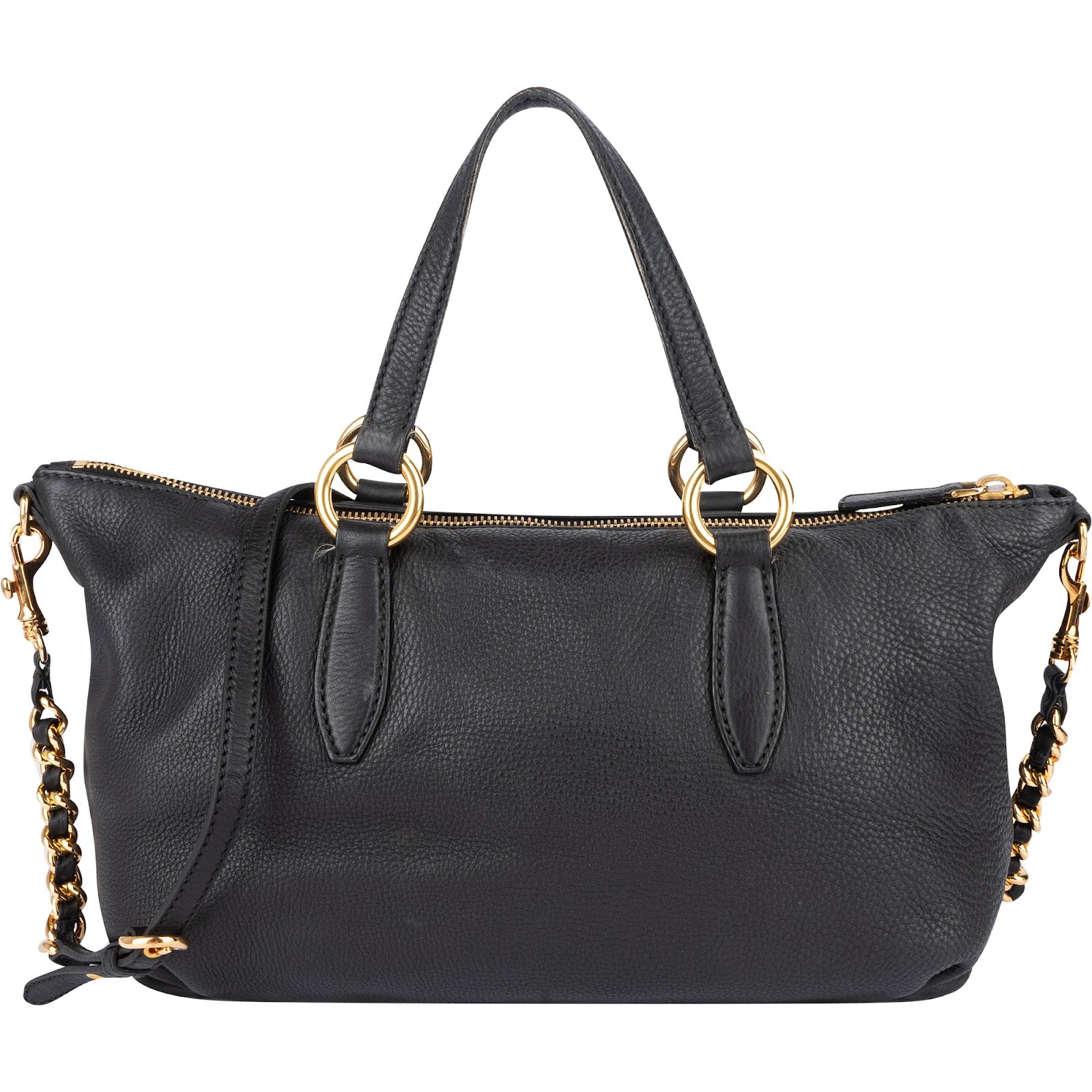 [🔄️B23 / F51] Miu Miu Vitello Lux Satchel Shoulder Bag - vintageandkickz