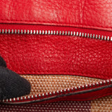Gucci Red Pebbled Leather Bamboo Daily Top Handle Handbag