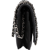 Chanel Quilted Lambskin Palladium Wallet On Chain Crossbody Bag