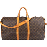Louis Vuitton Monogram Canvas Keepall 55 Bandoulière Travel Bag
