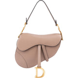 Christian Dior Pink Grained Calfskin Saddle Shoulder Bag