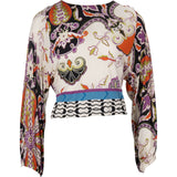 Etro Multicolor Pattern Croped Longsleeve Sweater (IT 38)