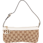 Gucci Monogram GG Canvas Charm Pochette Shoulder Bag - vintageandkickz