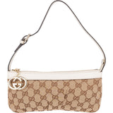 Gucci Monogram GG Canvas Charm Pochette Shoulder Bag - vintageandkickz