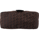 Fendi Monogram Zucca Canvas Mamma Baguette Shoulder Bag