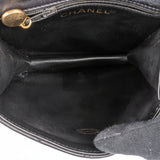 Chanel Black Quilted Lambskin 24K Gold Single Flap Vintage Shoulder Belt Bag