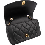 Chanel Quilted Lambskin 24K Gold Small Diana Single Flap Crossbody Bag