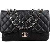 Chanel Quilted Caviar Leather Jumbo Single Flap Crossbody Bag