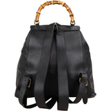 Gucci Noir Calfskin Leather Bamboo Backpack