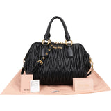 Miu Miu Matelassé Nappa Leather Bowler Handbag