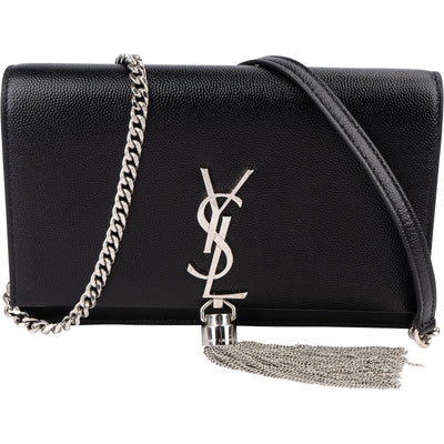 Saint Laurent Grain de Poudre Kate Tassel Wallet On Chain Crossbody Bag