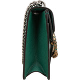 Gucci Grained Green Leather Dionysus Crystal Small Crossbody Bag