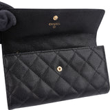 Chanel Quilted Caviar Leather CC Flap Wallet