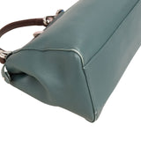 Fendi Petrol Leather Peekaboo Mini Handbag