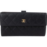 Chanel Quilted Caviar Leather Classic CC Flap Wallet