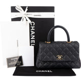 Chanel Quilted Caviar Leather Coco Handle Handbag