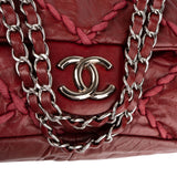 Chanel Crinkled Lambskin Woven Stitch Single Flap Shoulder Bag