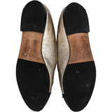 Chanel Metallic Leather Cap-Toe Bow Ballerina Flats (35,5)