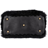 Miu Miu Faux Fur Matelassé Nappa Leather Tote Handbag