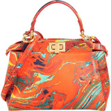 Fendi Multicolor Swirl Print Peekaboo Mini Handbag