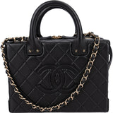 Chanel Quilted Lambskin CC Stitched Vanity Crossbody Handbag