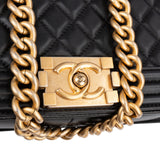 Chanel Quilted Lambskin Single Flap Medium Boy Crossbody Bag