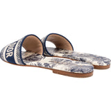 Christian Dior Multicolor Leather Toile de Jouy Dway Slide Sandals (36)