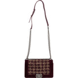 Chanel Velvet & Boucle Tweed Medium Boy Crossbody Bag